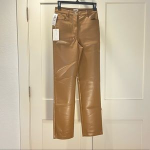 Wilfred by Aritzia, Melina Long Camel Vegan Leather Pants
